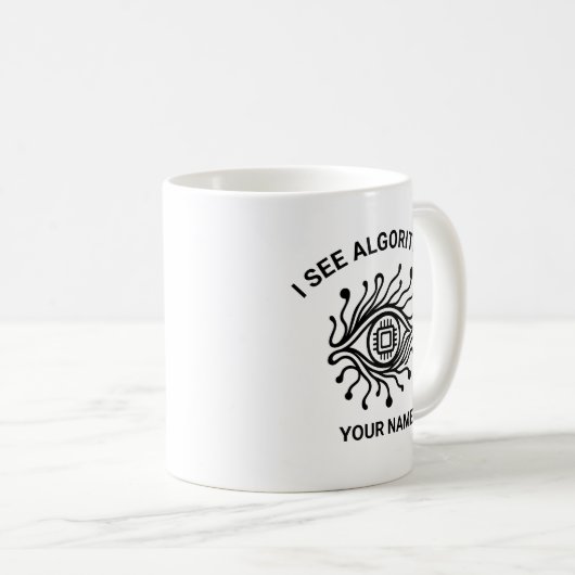 Personalized Tech Mug with Custom Text Kaffeetasse (VorderseiteRechts)
