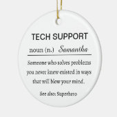 Personalized Tech Support Definition Keramik Ornament (Links)