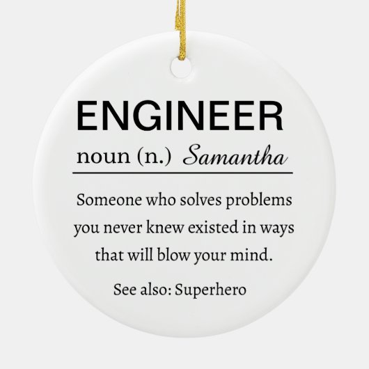 Personalized Tech Support Definition Keramik Ornament (Hinten)