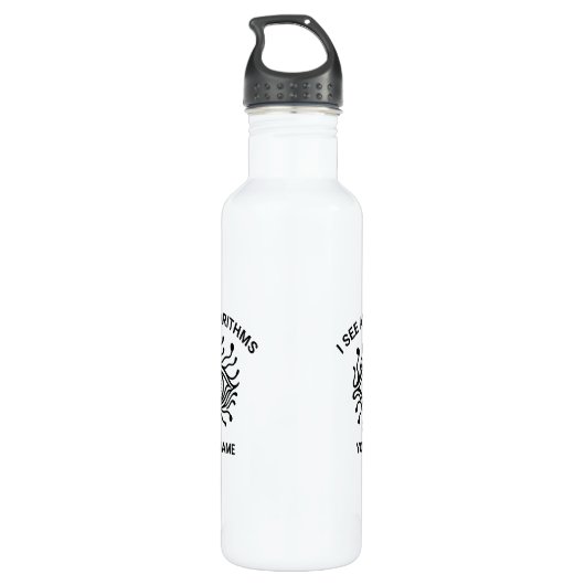 Personalized Tech Water Bottle with Custom Text Edelstahlflasche (Rückseite)