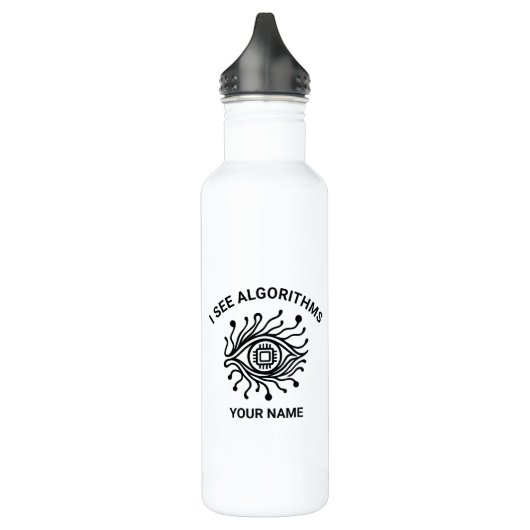 Personalized Tech Water Bottle with Custom Text Edelstahlflasche (Links)