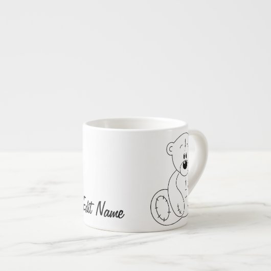 Personalized Teddy Bear Coffee Cup Espressotasse (Vorderseite Rechts)