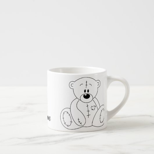 Personalized Teddy Bear Coffee Cup Espressotasse (Rechts)