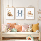 Personalized Teddy Bear Custom Name Nursery Bilderwand Sets