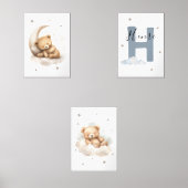 Personalized Teddy Bear Custom Name Nursery Bilderwand Sets (Vorderseite)