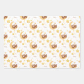 Personalized Teddy Bear Moon Baby Shower Geschenkpapier Set (Vorderseite 2)