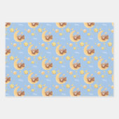 Personalized Teddy Bear Moon Baby Shower Geschenkpapier Set (Vorderseite)