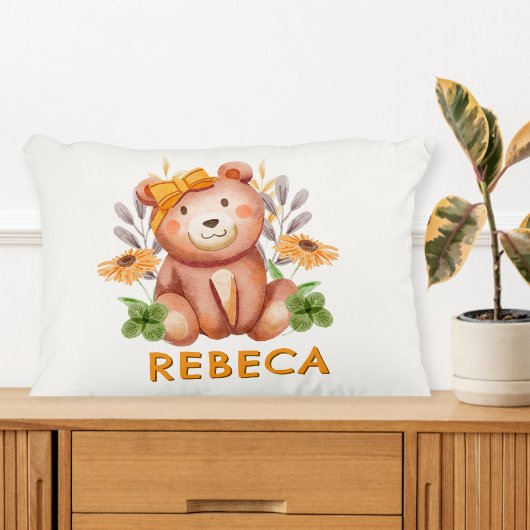 Personalized Teddy Bear Pillow for Girls - A Cuddl Dekokissen