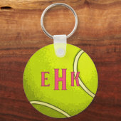 Personalized Tennis Ball Keychain with Initials Schlüsselanhänger (Vorderseite)
