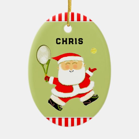 Personalized Tennis Gift Keramik Ornament (Vorne)
