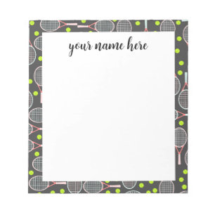 Personalized Tennis Racket Notepad Notizblock