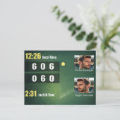 Personalized Tennis Scoreboard – Custom Match Postkarte (Stehend Vorderseite)