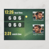Personalized Tennis Scoreboard – Custom Match Postkarte (Vorderseite)