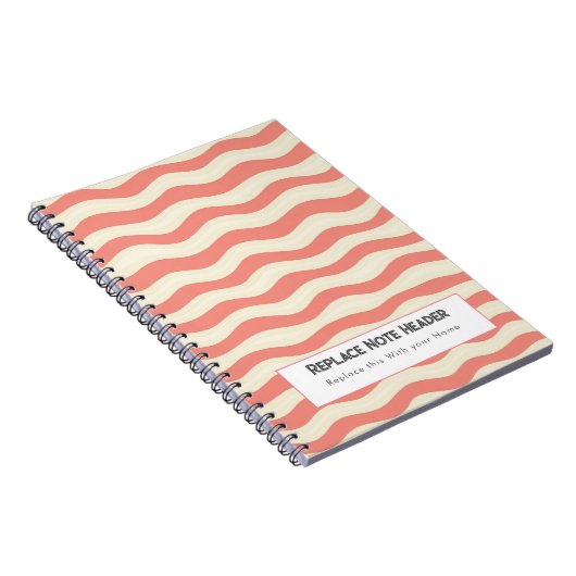 Personalized Terra Cotta and Cream Wave Patterned Notizblock (Rechte Seite)