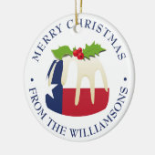 Personalized TEXAS FLAG CHRISTMAS PUDDING Gift Keramik Ornament (Links)