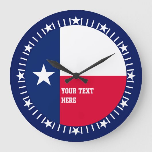 Personalized Texas State Flag Design on a Große Wanduhr (Vorderseite)