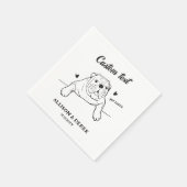 Personalized Text I Do Too Dog Bulldog Wedding Serviette (Ecke)