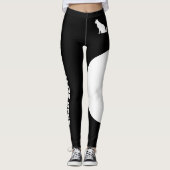 Personalized Text Pet Black And White Cute Cat Mom Leggings (Vorderseite)