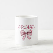 Personalized  text Pink Bow Mug  Kaffeetasse (Mittel)