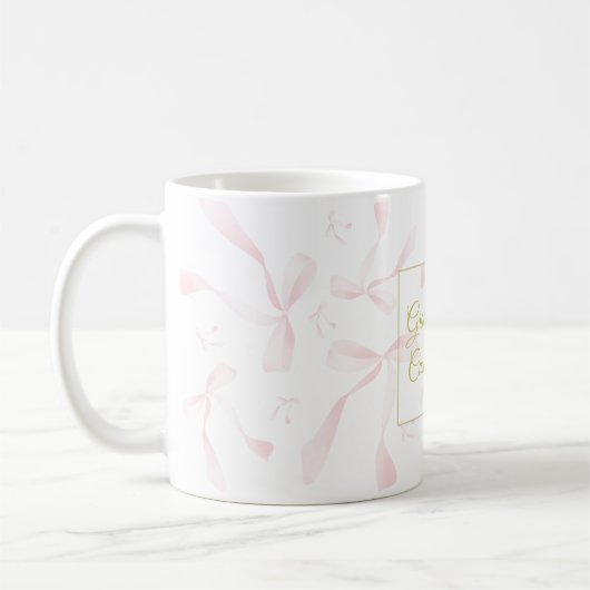Personalized Text Watercolor Ribbon Pattern Design Kaffeetasse (Links)