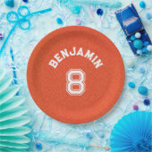 Personalized textured Basketball Kids Party Pappteller (Party)