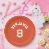 Personalized textured Basketball Kids Party Pappteller (Party)
