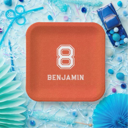 Personalized textured Basketball  Pappteller (Party)