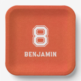 Personalized textured Basketball Pappteller