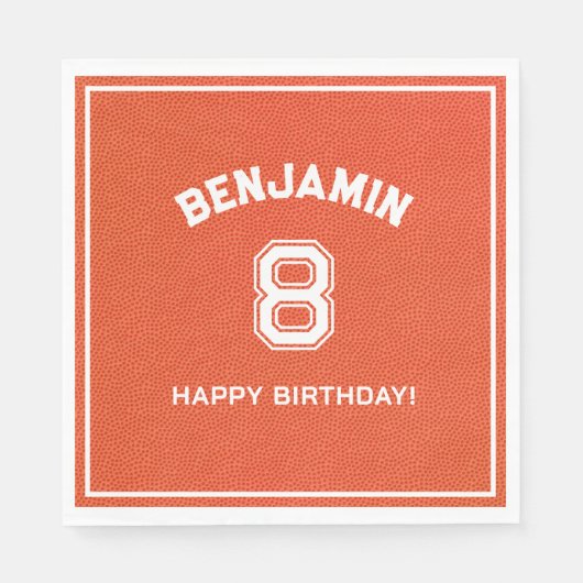 Personalized textured Basketball Party kids Napkin Serviette (Vorderseite)