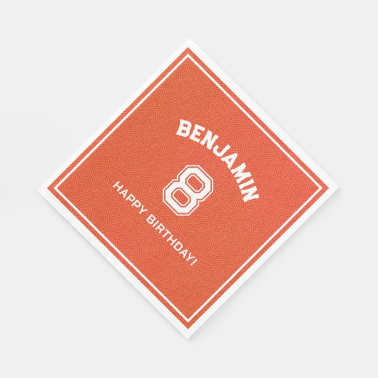 Personalized textured Basketball Party kids Napkin Serviette (Ecke)