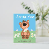 Personalized Thank You Cute Funny Bear Postkarte (Stehend Vorderseite)