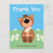 Personalized Thank You Cute Funny Bear Postkarte (Vorderseite)
