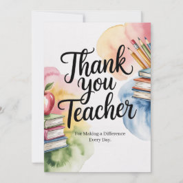 Personalized Thank You Teacher Karte