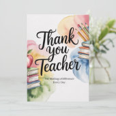 Personalized Thank You Teacher Karte (Stehend Vorderseite)