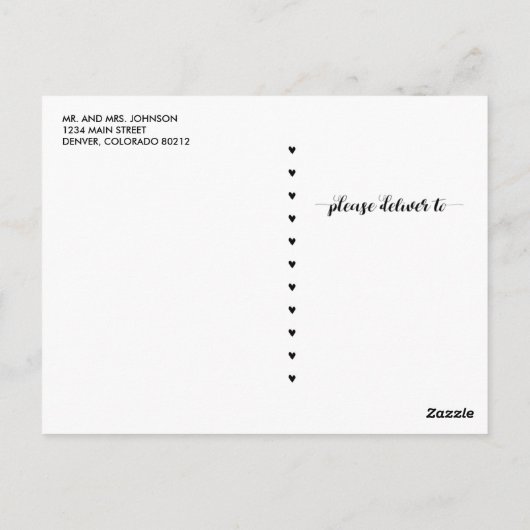 Personalized Thank You Wedding Postcard Note Postkarte (Rückseite)