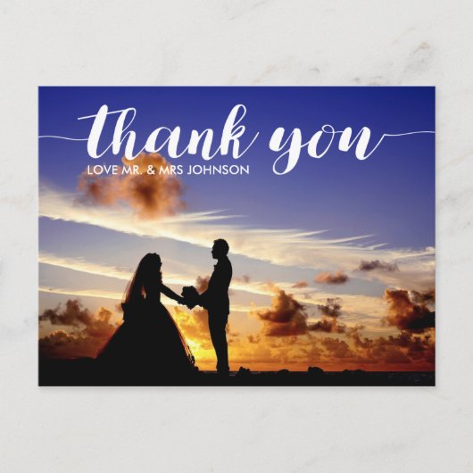 Personalized Thank You Wedding Postcard Note Postkarte (Vorderseite)