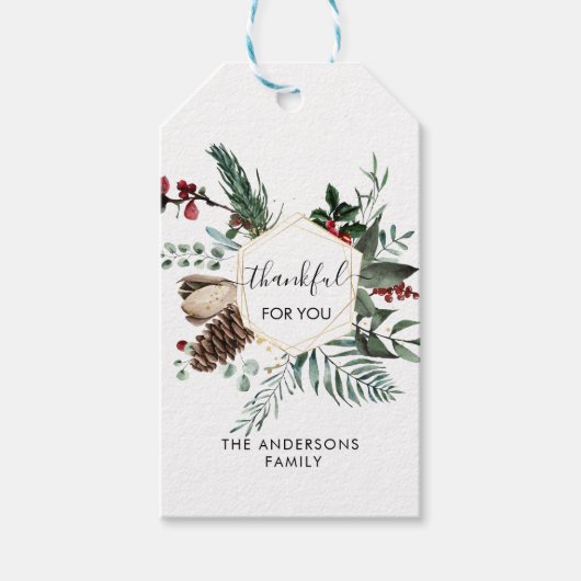 Personalized Thankful for you! Geschenkanhänger (Vorderseite)