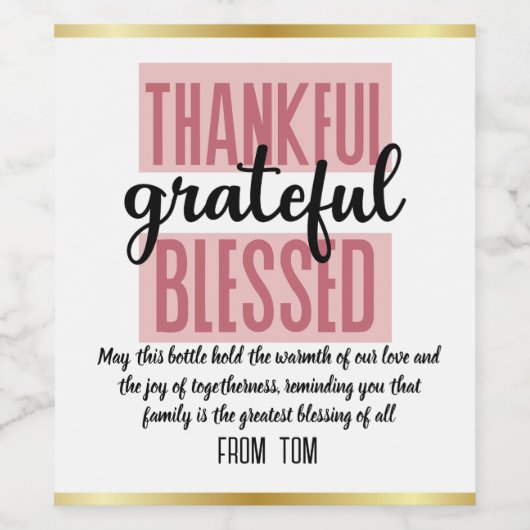 Personalized Thanksgiving Bottle Labels: Share the Weinetikett (Einzelnes Label)