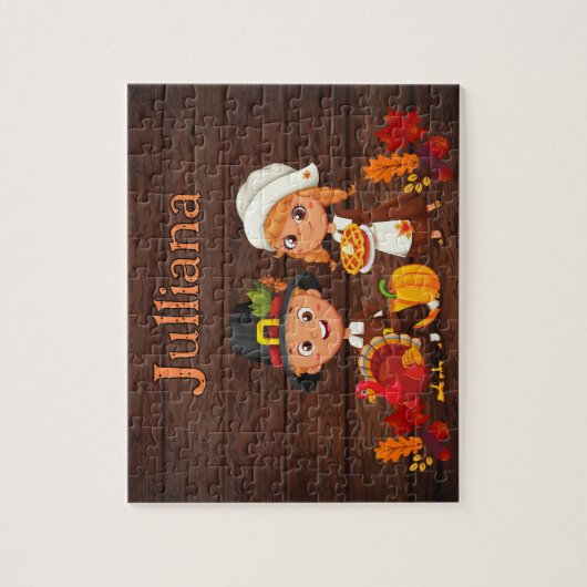 Personalized Thanksgiving Child Name Puzzle (Vertikal)