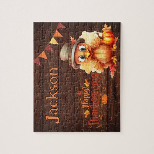 Personalized Thanksgiving Child Name Puzzle  (Vertikal)