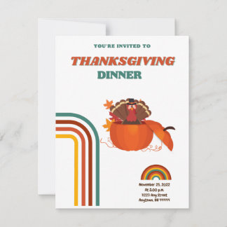 Personalized Thanksgiving Dinner  Invitation Einladung