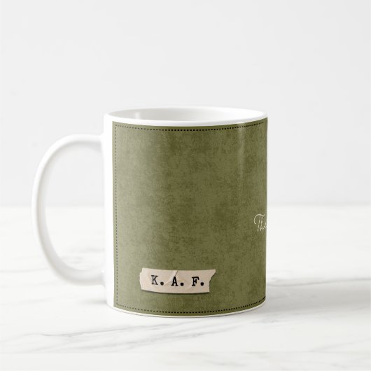 Personalized "The End" Moss Green Mug Kaffeetasse (Links)