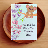 Personalized Therapist Client Blue Pastel Floral Dankeskarte