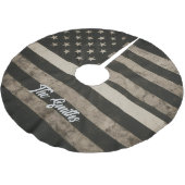 Personalized Thin White Line EMS Polyester Weihnachtsbaumdecke (Schrägansicht)