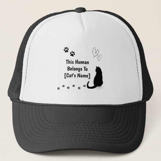 Personalized This Human Belongs To Cat Cap Truckerkappe (Vorderseite)