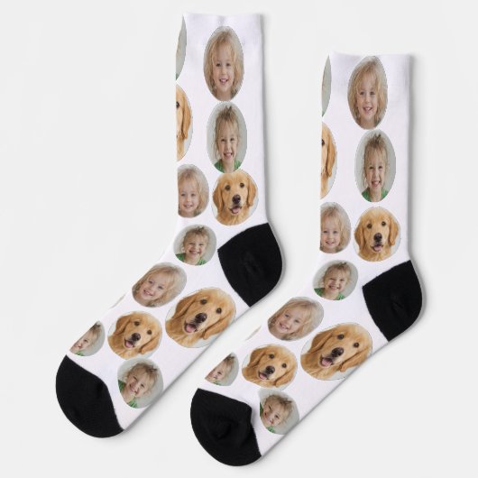 Personalized Three-Photo Face Socks | Custom Gift Socken (Linkes Detail)