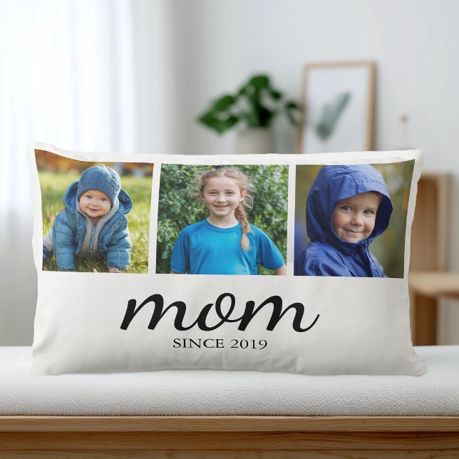 Personalized Three Photo Mom Lendenkissen (Custom Photo Mom Pillow Keepsake)