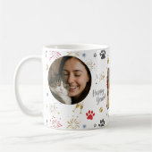 Personalized Three-Photo New Year's Pet Paw Print Kaffeetasse (Links)