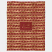 Personalized Throw Blanket Luxe Red Gold Accent Fleecedecke (Vorderseite)