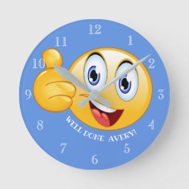 Personalized Thumbs Up well done emoji Runde Wanduhr